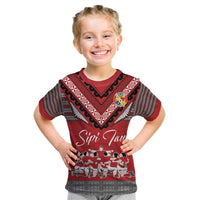 Personalised Tonga Rugby Pacific Kid T Shirt Ikale Tahi Sipi Tau LT9 Red - Polynesian Pride