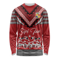 Personalised Tonga Rugby Pacific Long Sleeve Shirt Ikale Tahi Sipi Tau LT9 Unisex Red - Polynesian Pride
