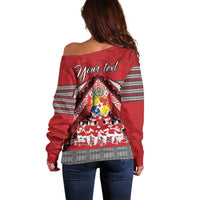 Personalised Tonga Rugby Pacific Off Shoulder Sweater Ikale Tahi Sipi Tau LT9 - Polynesian Pride