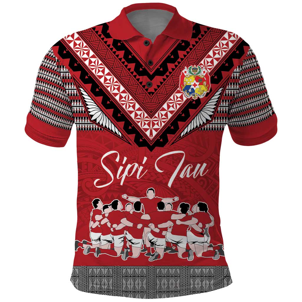 Personalised Tonga Rugby Pacific Polo Shirt Ikale Tahi Sipi Tau LT9 Red - Polynesian Pride