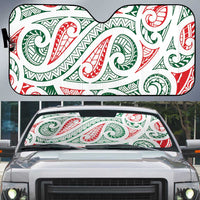 New Zealand Kowhaiwhai Christmas Auto Sun Shade Traditional Maori Koru Pattern LT9 White - Polynesian Pride