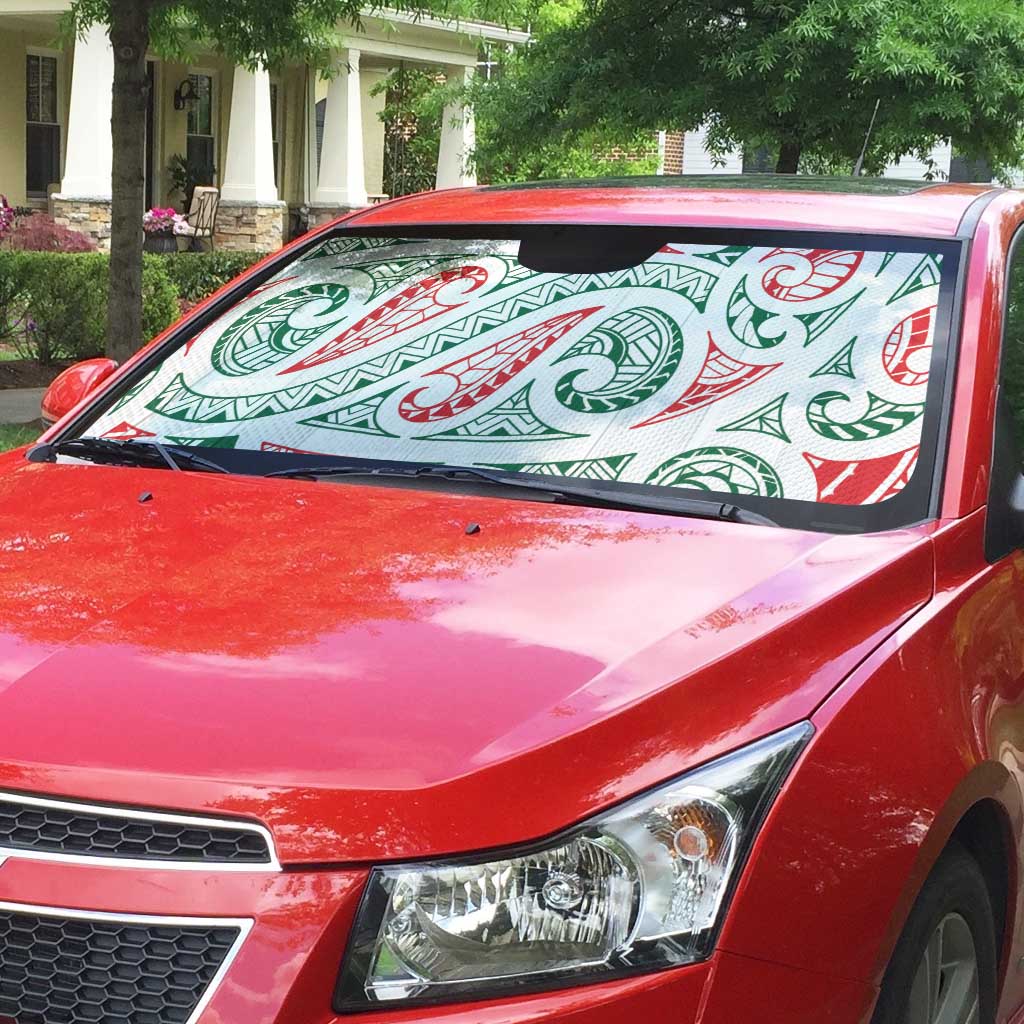 New Zealand Kowhaiwhai Christmas Auto Sun Shade Traditional Maori Koru Pattern LT9 - Polynesian Pride