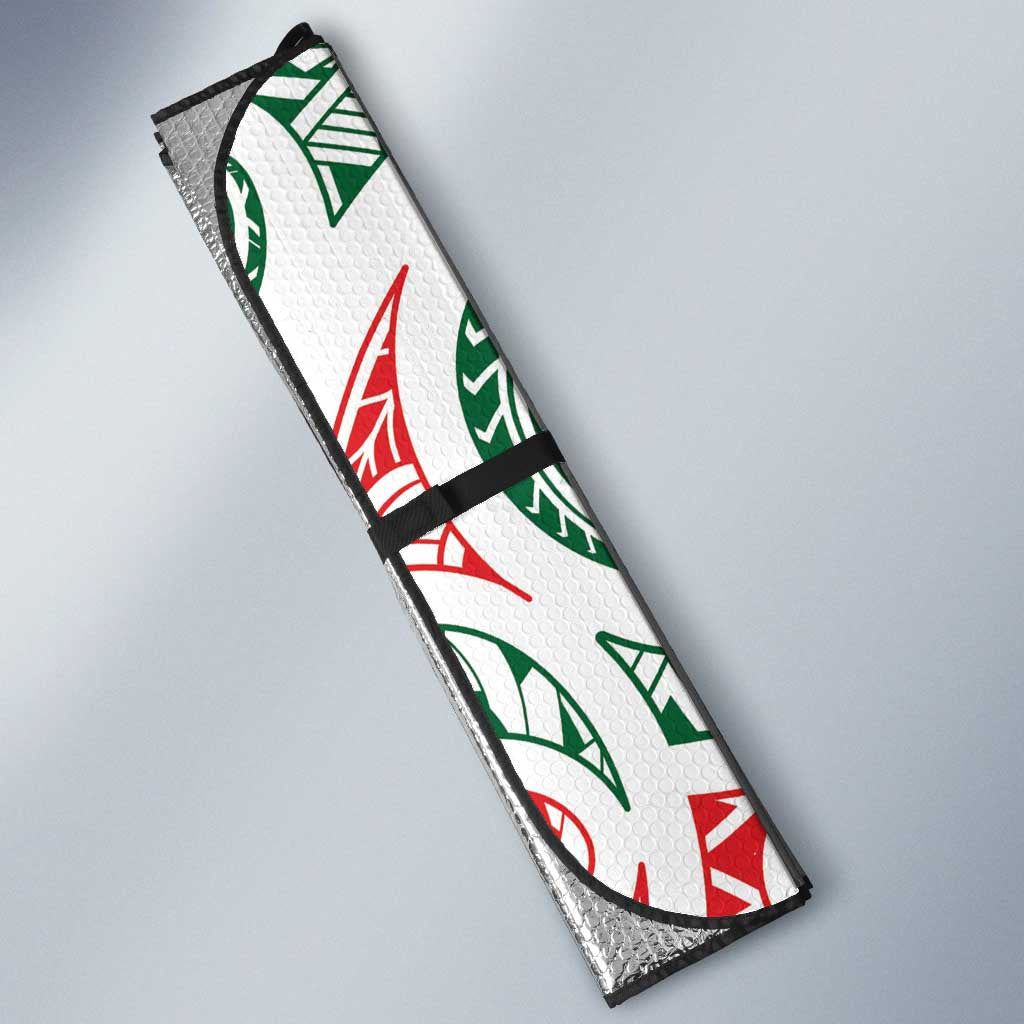New Zealand Kowhaiwhai Christmas Auto Sun Shade Traditional Maori Koru Pattern LT9 - Polynesian Pride