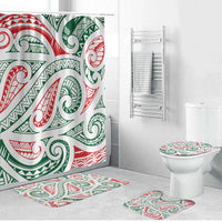 New Zealand Kowhaiwhai Christmas Bathroom Set Traditional Maori Koru Pattern LT9 Bathroom Set (4 pcs) White - Polynesian Pride