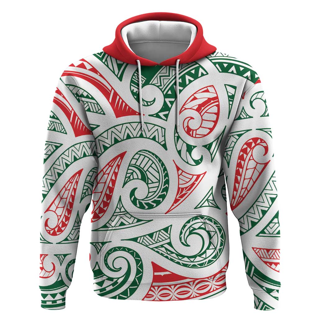 New Zealand Kowhaiwhai Christmas Hoodie Traditional Maori Koru Pattern LT9 Pullover Hoodie White - Polynesian Pride
