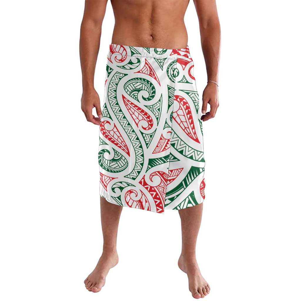 New Zealand Kowhaiwhai Christmas Lavalava Traditional Maori Koru Pattern LT9 White - Polynesian Pride