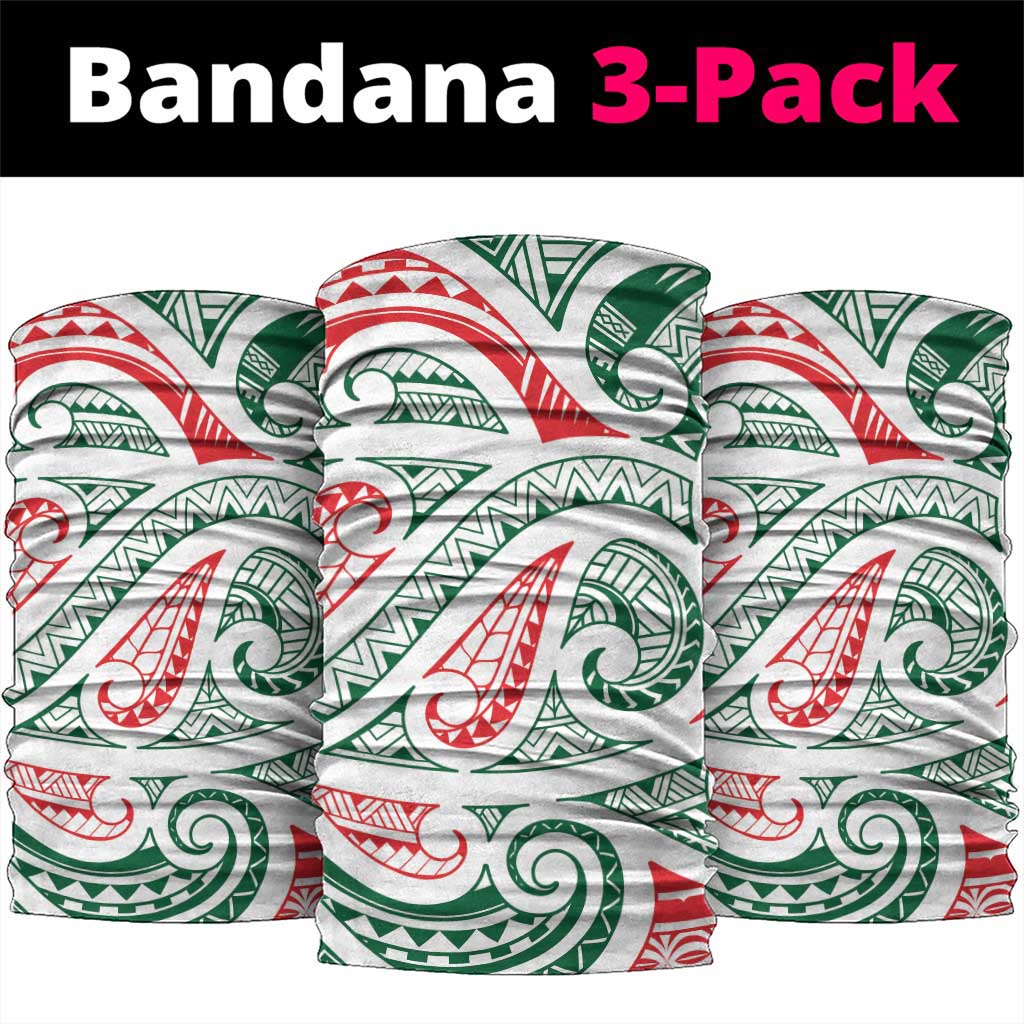 New Zealand Kowhaiwhai Christmas Neck Gaiter Traditional Maori Koru Pattern LT9 package One Size: 25*50cm White - Polynesian Pride