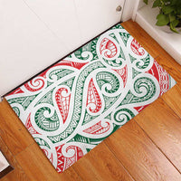 New Zealand Kowhaiwhai Christmas Rubber Doormat Traditional Maori Koru Pattern LT9 - Polynesian Pride