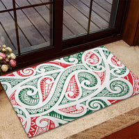 New Zealand Kowhaiwhai Christmas Rubber Doormat Traditional Maori Koru Pattern LT9 - Polynesian Pride