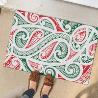 New Zealand Kowhaiwhai Christmas Rubber Doormat Traditional Maori Koru Pattern LT9 - Polynesian Pride