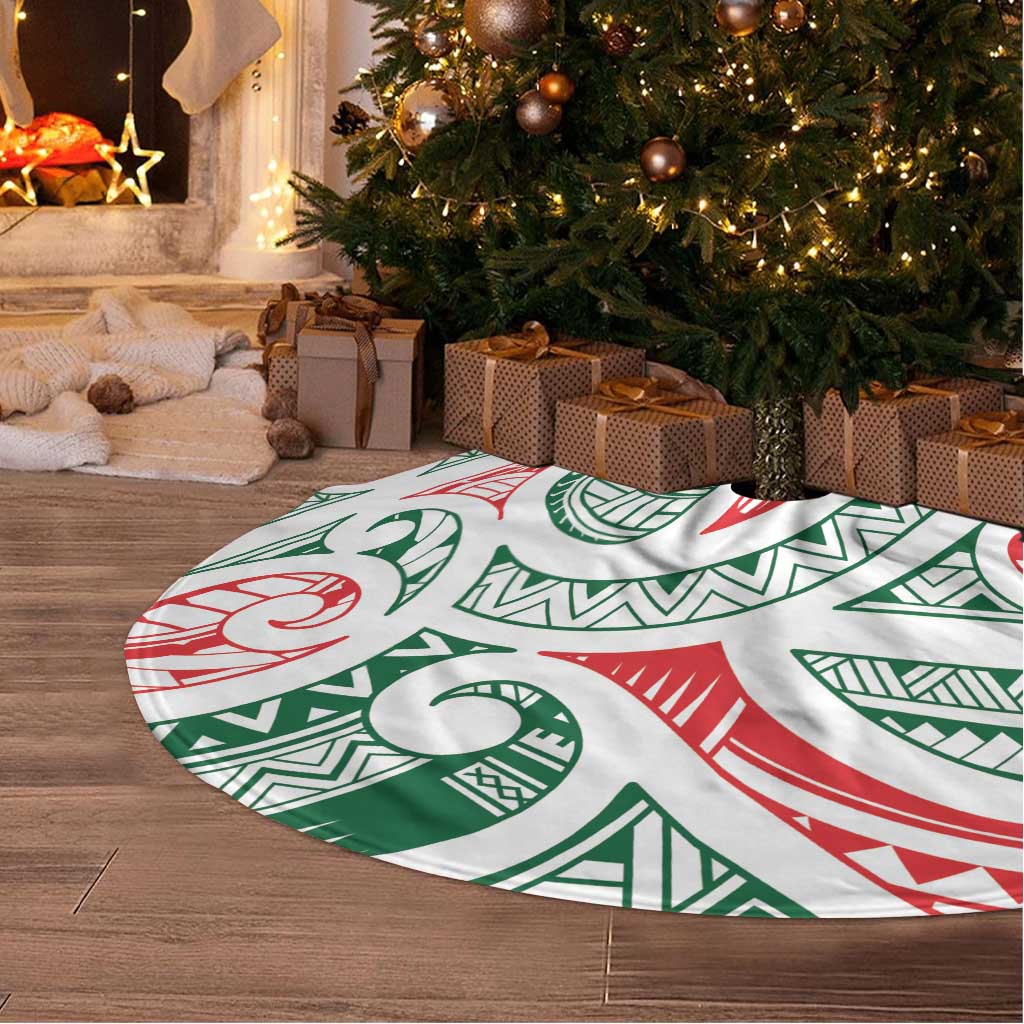 New Zealand Kowhaiwhai Christmas Tree Skirt Traditional Maori Koru Pattern LT9 - Polynesian Pride