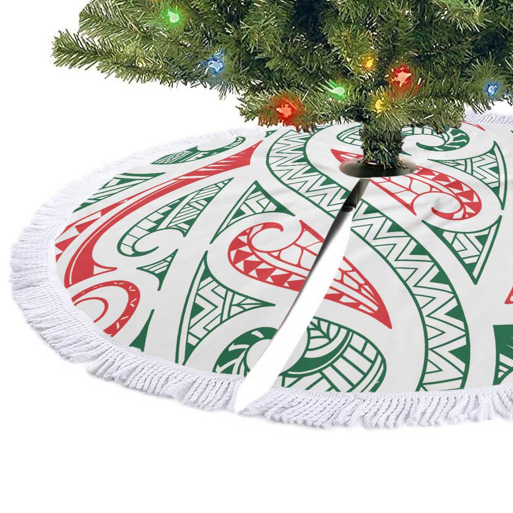 New Zealand Kowhaiwhai Christmas Tree Skirt Traditional Maori Koru Pattern LT9 - Polynesian Pride