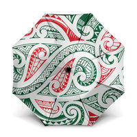 New Zealand Kowhaiwhai Christmas Umbrella Traditional Maori Koru Pattern LT9 One Size Folded 11.42 inch Opened Diameter 37.4 inch White - Polynesian Pride
