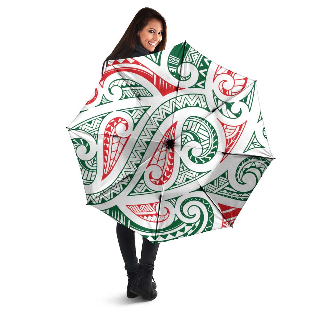 New Zealand Kowhaiwhai Christmas Umbrella Traditional Maori Koru Pattern LT9 - Polynesian Pride