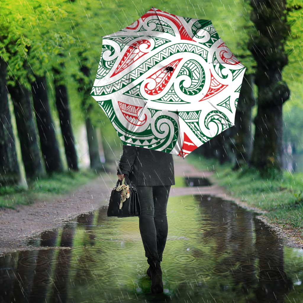 New Zealand Kowhaiwhai Christmas Umbrella Traditional Maori Koru Pattern LT9 - Polynesian Pride