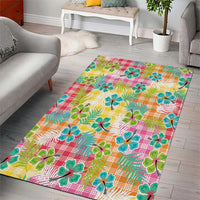 Hawaiian Palaka Area Rug Hibiscus Palm Leaf Pattern LT9 - Polynesian Pride