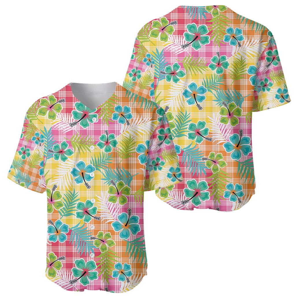 Hawaiian Palaka Baseball Jersey Hibiscus Palm Leaf Pattern LT9 - Polynesian Pride