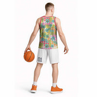 Hawaiian Palaka Basketball Jersey Hibiscus Palm Leaf Pattern LT9 - Polynesian Pride