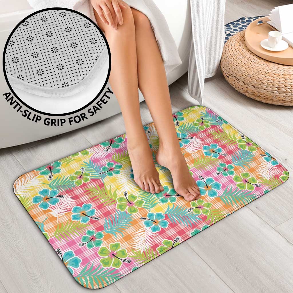 Hawaiian Palaka Bathroom Set Hibiscus Palm Leaf Pattern LT9 - Polynesian Pride
