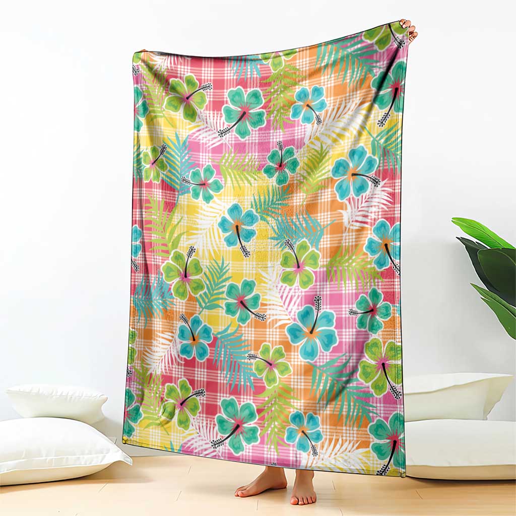 Hawaiian Palaka Blanket Hibiscus Palm Leaf Pattern LT9 - Polynesian Pride