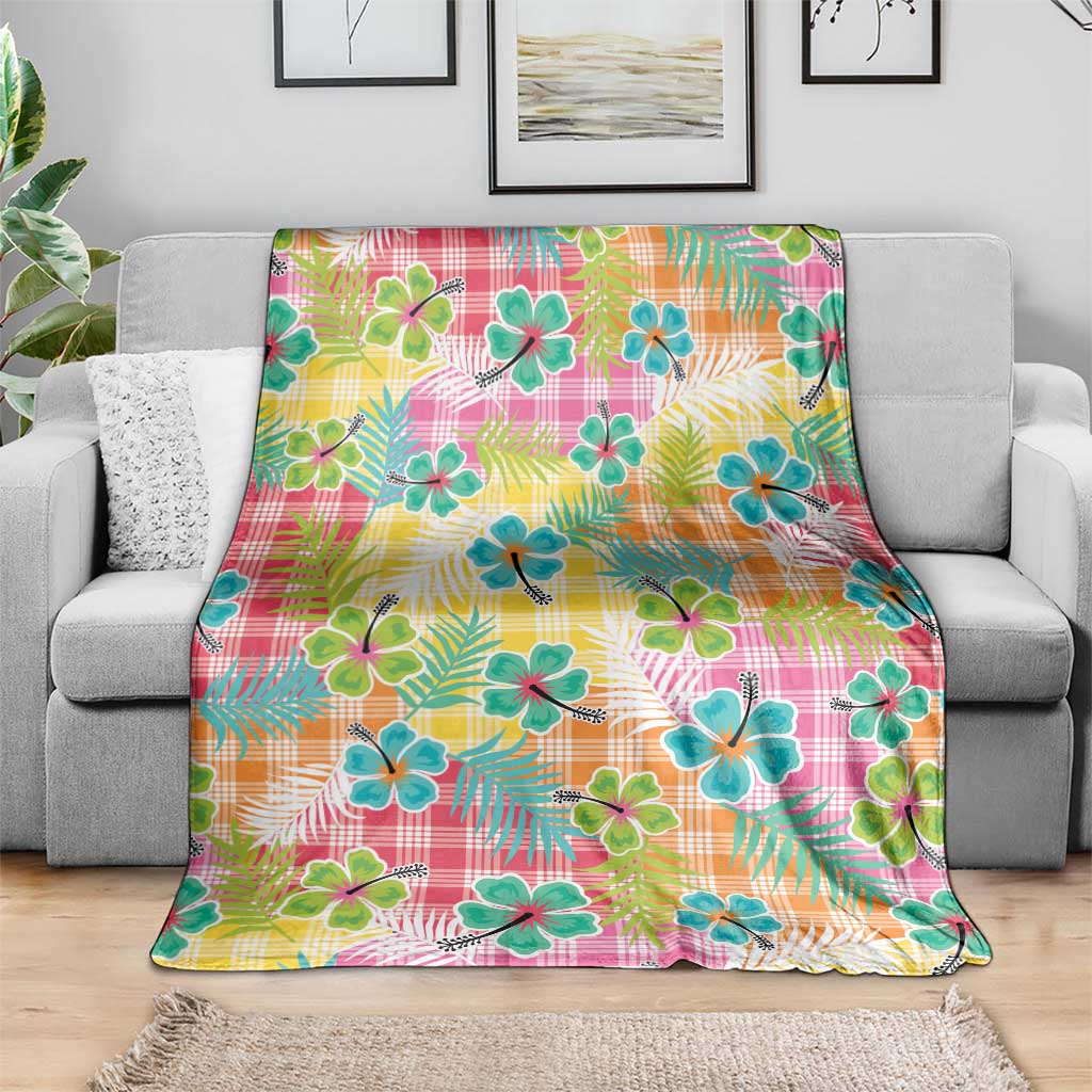 Hawaiian Palaka Blanket Hibiscus Palm Leaf Pattern LT9 - Polynesian Pride
