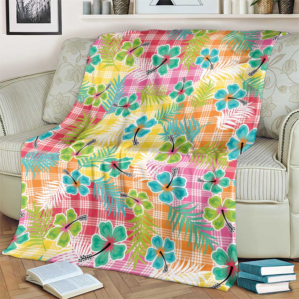 Hawaiian Palaka Blanket Hibiscus Palm Leaf Pattern LT9 - Polynesian Pride