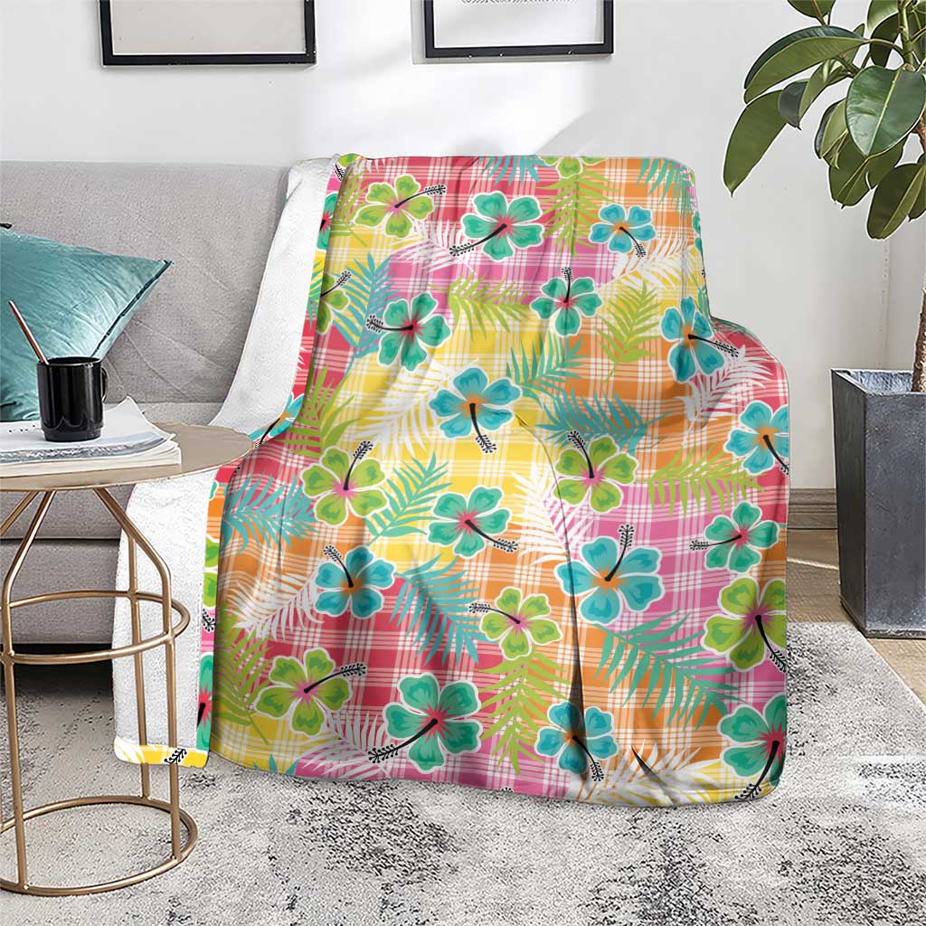Hawaiian Palaka Blanket Hibiscus Palm Leaf Pattern LT9 - Polynesian Pride