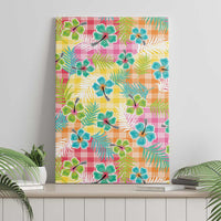 Hawaiian Palaka Canvas Wall Art Hibiscus Palm Leaf Pattern LT9 - Polynesian Pride