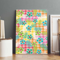 Hawaiian Palaka Canvas Wall Art Hibiscus Palm Leaf Pattern LT9 - Polynesian Pride