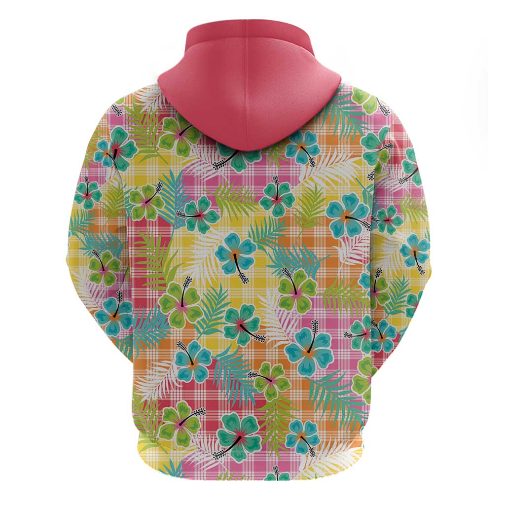 Hawaiian Palaka Hoodie Hibiscus Palm Leaf Pattern LT9 - Polynesian Pride