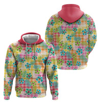 Hawaiian Palaka Hoodie Hibiscus Palm Leaf Pattern LT9 - Polynesian Pride