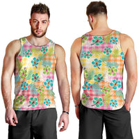 Hawaiian Palaka Men Tank Top Hibiscus Palm Leaf Pattern LT9 - Polynesian Pride