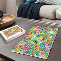 Hawaiian Palaka Puzzle Hibiscus Palm Leaf Pattern LT9 - Polynesian Pride