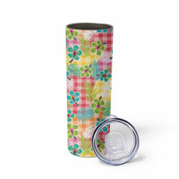 Hawaiian Palaka Skinny Tumbler Hibiscus Palm Leaf Pattern LT9 - Polynesian Pride