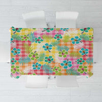 Hawaiian Palaka Tablecloth Hibiscus Palm Leaf Pattern LT9 Yellow - Polynesian Pride