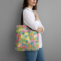 Hawaiian Palaka Tote Bag Hibiscus Palm Leaf Pattern LT9 - Polynesian Pride
