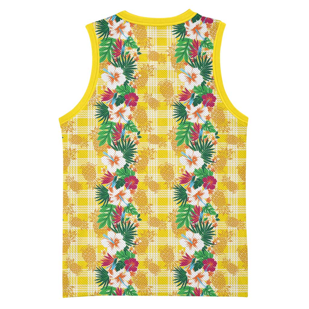 Hawaiian Palaka Basketball Jersey Hibiscus Pineapple Lei LT9 - Polynesian Pride
