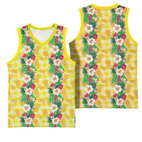 Hawaiian Palaka Basketball Jersey Hibiscus Pineapple Lei LT9 - Polynesian Pride