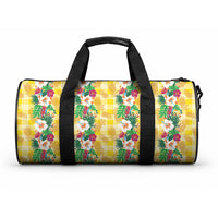 Hawaiian Palaka Duffle Bag Hibiscus Pineapple Lei LT9 One size Yellow - Polynesian Pride