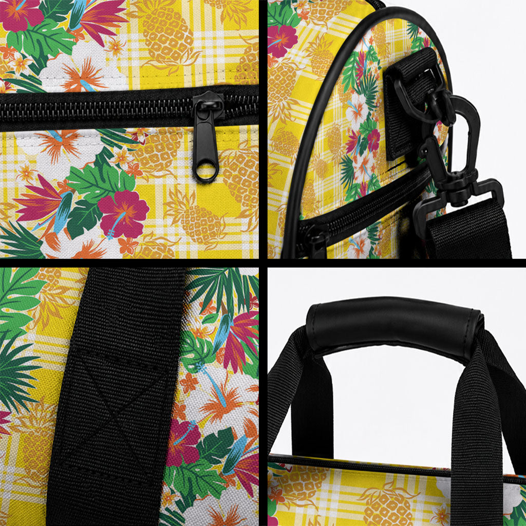 Hawaiian Palaka Duffle Bag Hibiscus Pineapple Lei LT9 - Polynesian Pride