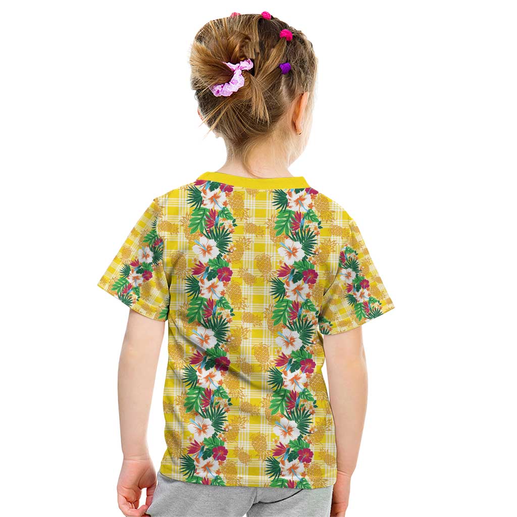 Hawaiian Palaka Kid T Shirt Hibiscus Pineapple Lei LT9 - Polynesian Pride