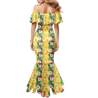 Hawaiian Palaka Mermaid Dress Hibiscus Pineapple Lei LT9 - Polynesian Pride
