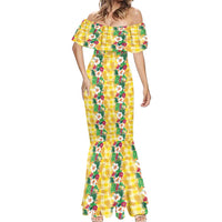 Hawaiian Palaka Mermaid Dress Hibiscus Pineapple Lei LT9 - Polynesian Pride
