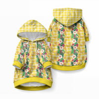 Hawaiian Palaka Pet Hoodie Hibiscus Pineapple Lei LT9 Pullover Yellow - Polynesian Pride
