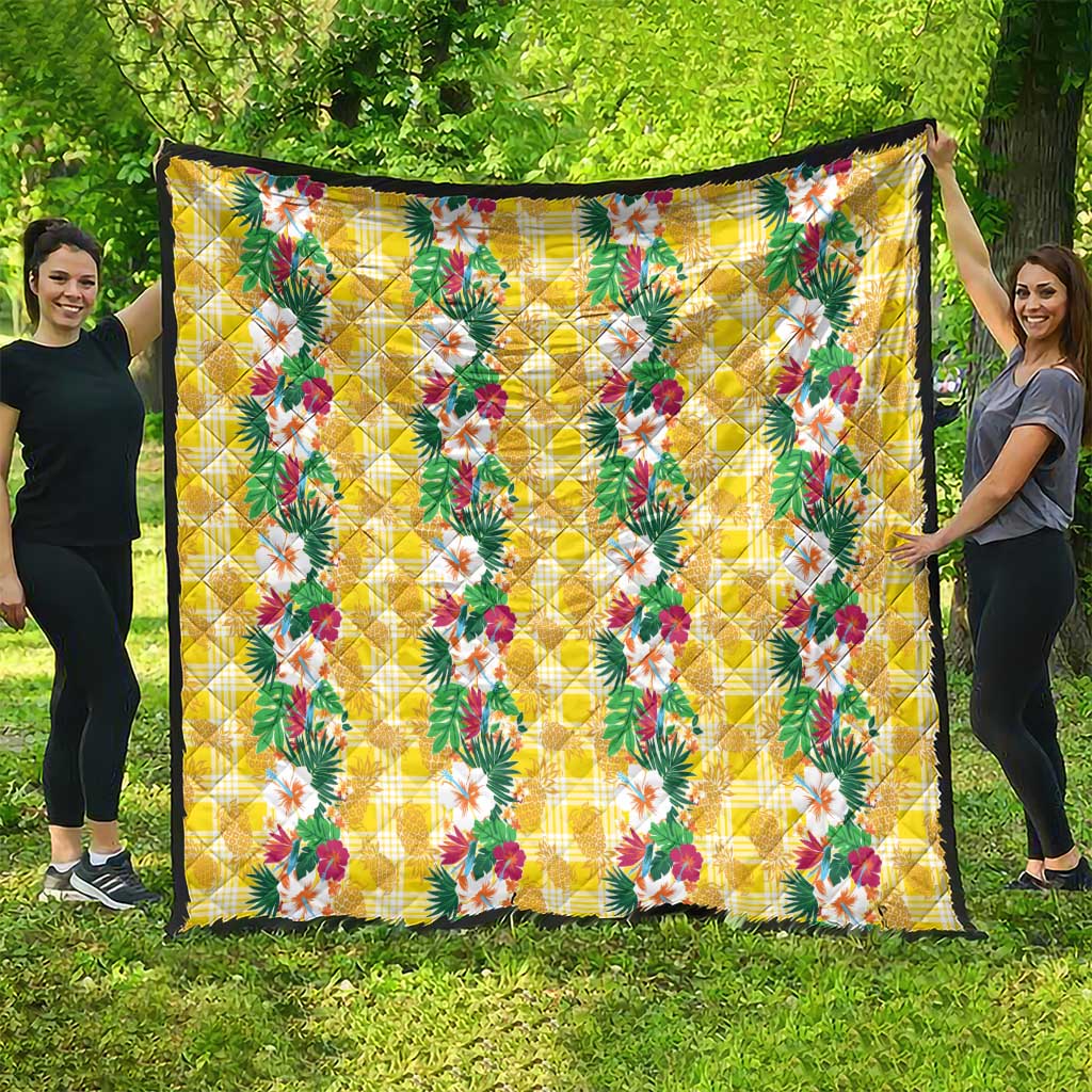 Hawaiian Palaka Quilt Hibiscus Pineapple Lei LT9 - Polynesian Pride