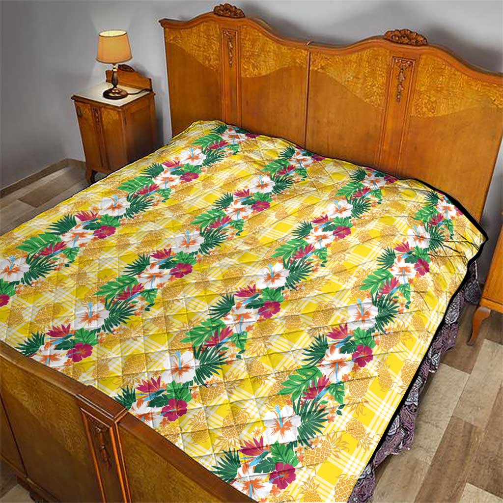 Hawaiian Palaka Quilt Hibiscus Pineapple Lei LT9 - Polynesian Pride