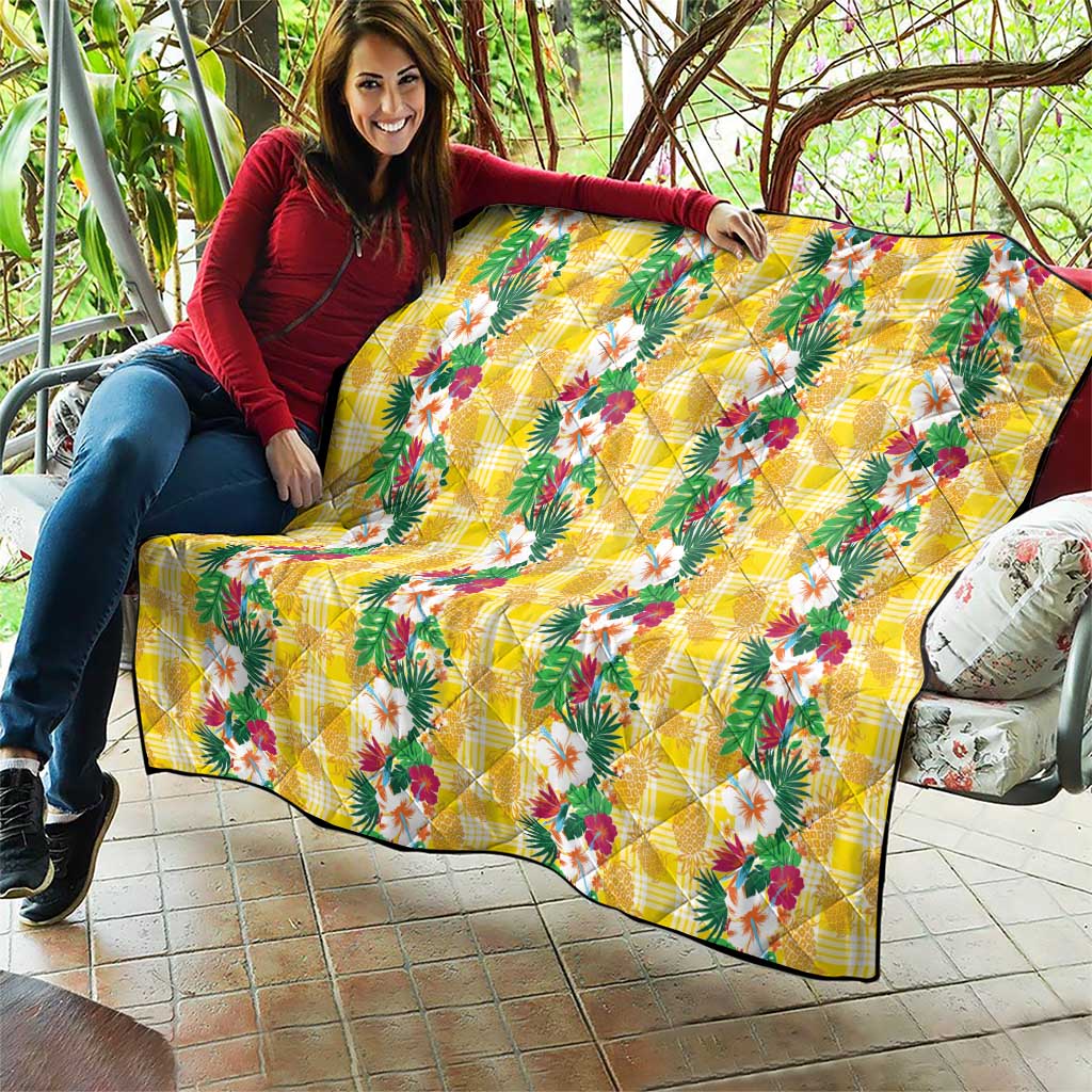 Hawaiian Palaka Quilt Hibiscus Pineapple Lei LT9 - Polynesian Pride