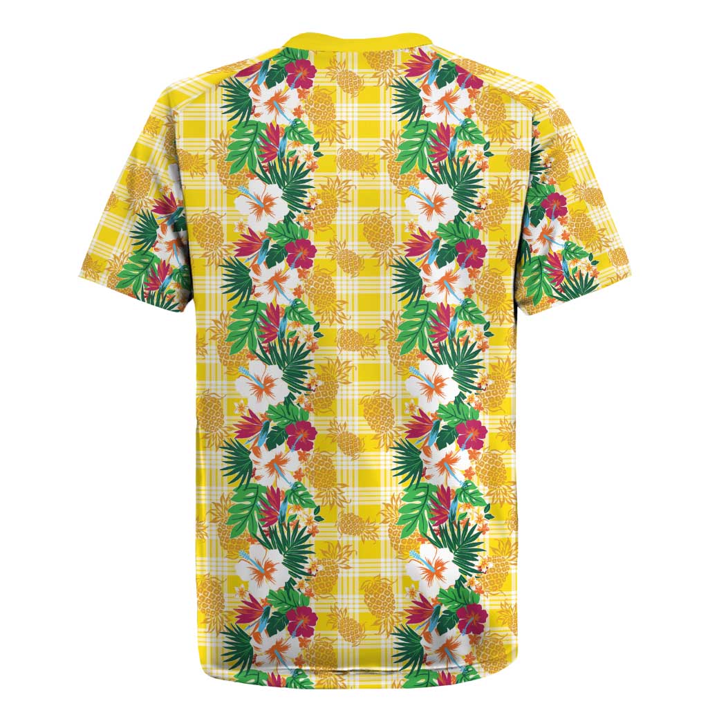 Hawaiian Palaka Rugby Jersey Hibiscus Pineapple Lei LT9 - Polynesian Pride