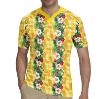 Hawaiian Palaka Rugby Jersey Hibiscus Pineapple Lei LT9 - Polynesian Pride