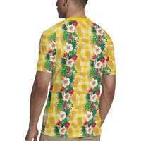 Hawaiian Palaka Rugby Jersey Hibiscus Pineapple Lei LT9 - Polynesian Pride
